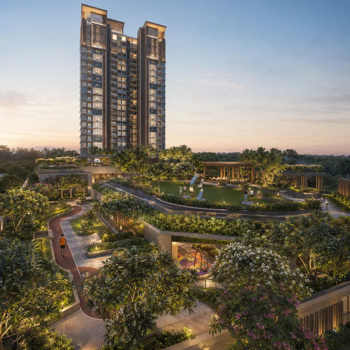 Landscaped gardens at Godrej Kada Agrahara